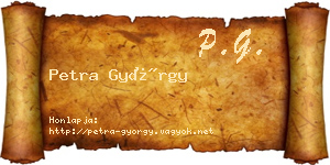 Petra György névjegykártya